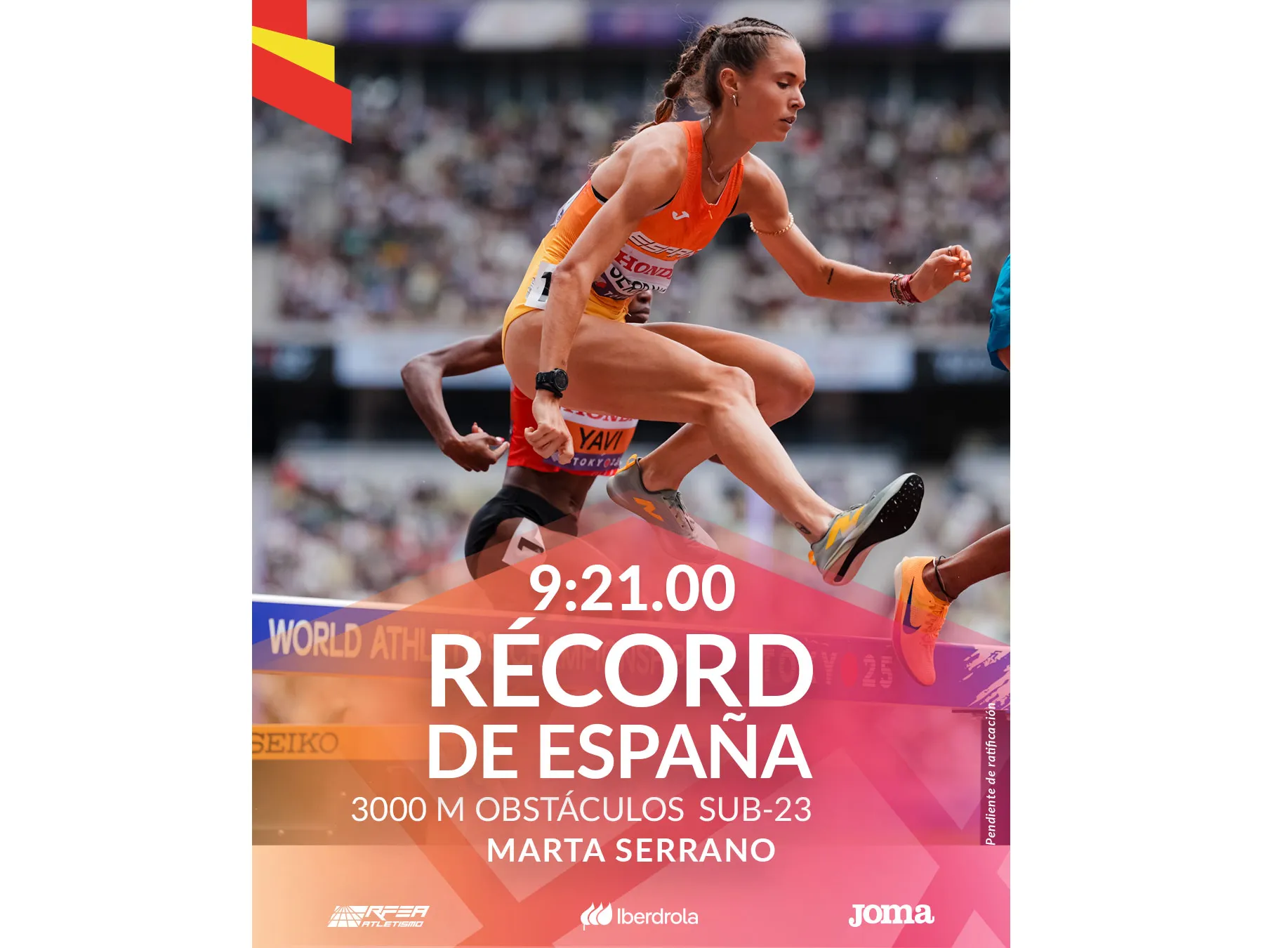 Récord de España Sub 23 de 3.000m obstáculos